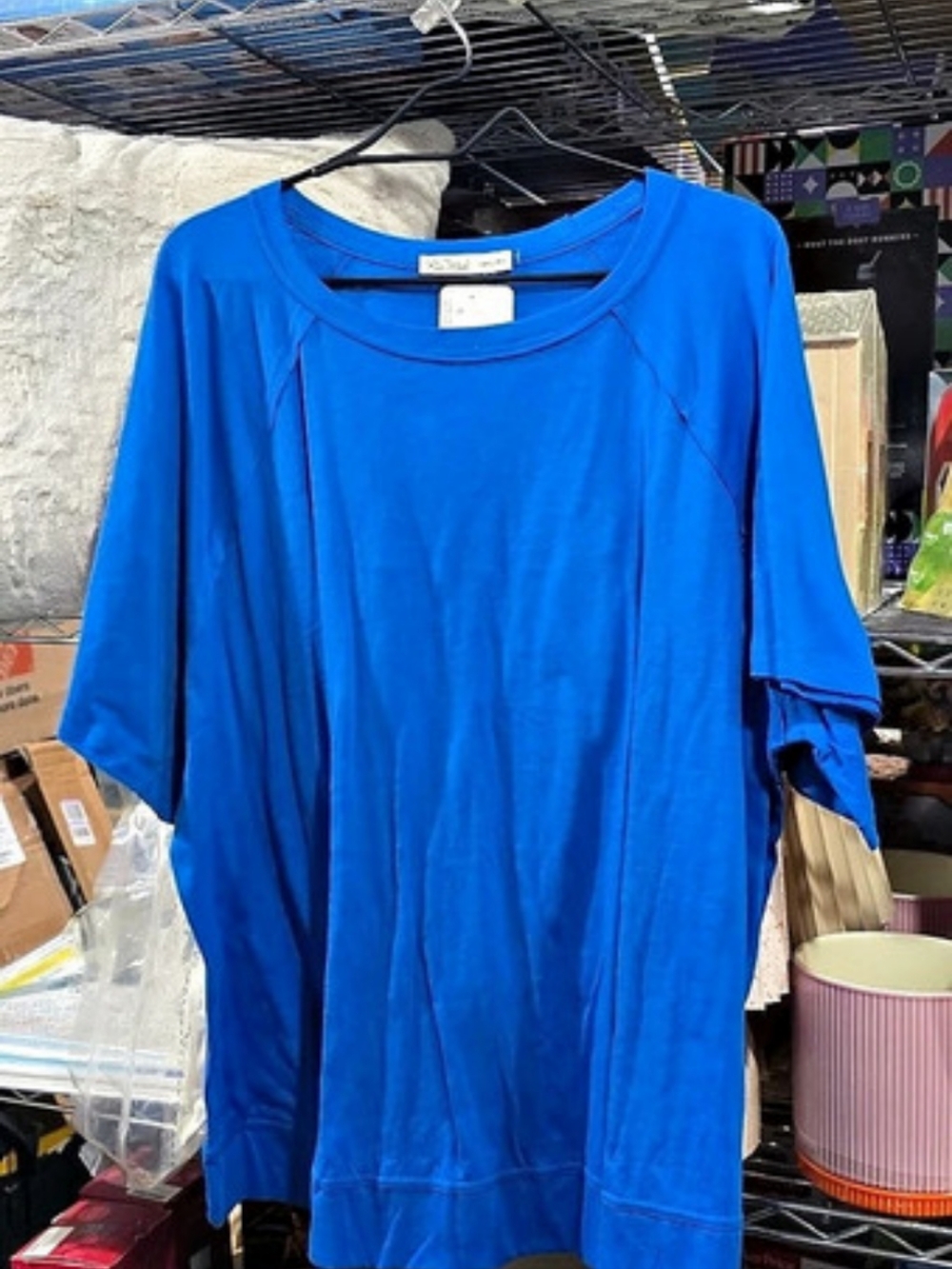New Rae Mode Blue Cotton Tunic Size 1XL